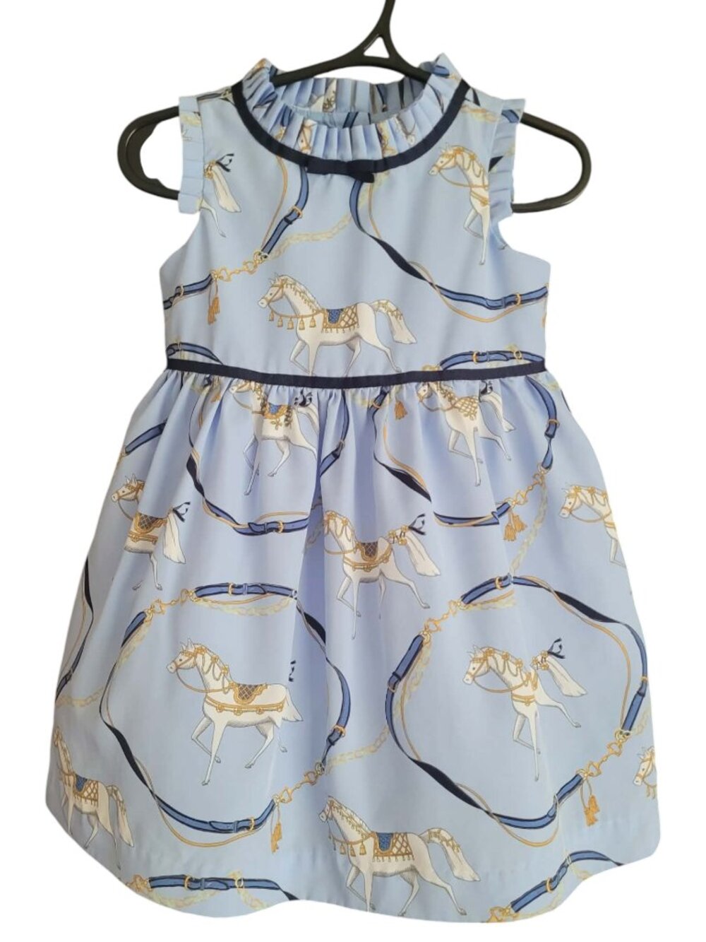 Janie and Jack Girl's Horse Print Dress 6-12 Months